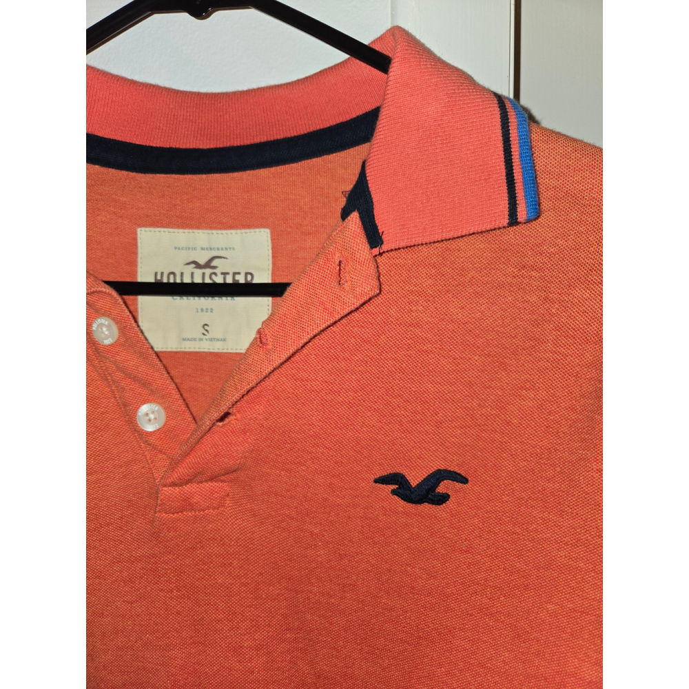 Men's Hollister Polo Shirt Size S Orange - Picture 4 of 4